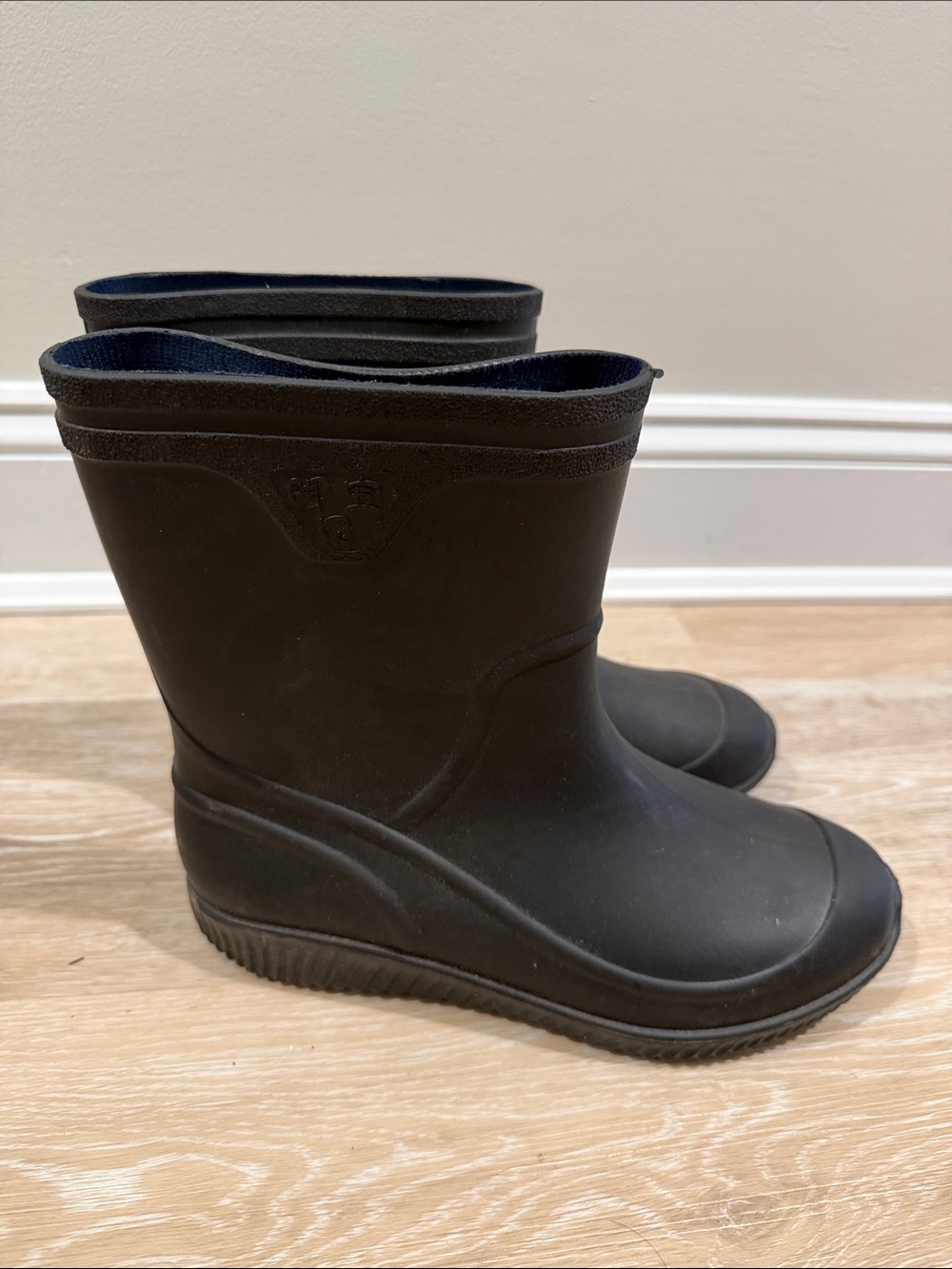 Sanmm Kids Black Waterproof Rain Boots
